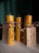 Naturalna świeca walec.czysty wosk pszczeli.Komunia, ślub, Dzień Matki