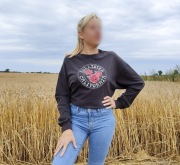 Czarna bluza Hollister XS 34 S 36 sprana oversize