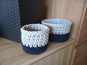 2x koszyk, koszyczek ze sznurka prezent handmade na dzień babci i dziadka 