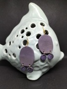 Kolczyki owalne z kółkami z gliny polimerowej 