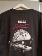 Boss Orange nadruk t-shirt koszulka czarna rozmiar M L tee nadruk plecy