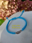 Srebro 925 Pozłacane Bransoletka Sznurkowa Regulowana 