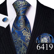 Zestaw krawat poszetka spinki do mankietów koszuli