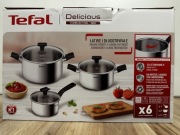 Zestaw garnków Tefal Delicious 6 el. | Stal 18/10 | Indukcja | NOWY