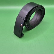 Pasek ze skóry do spodni eleganckich i jeansów czarny BMW 120 cm