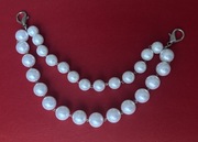 Elegancki łańcuszek perłowy do torebki podwójny