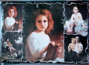 Papier do decupage dziewczynka z książką 