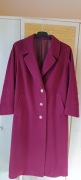 PŁASZCZ  z flauszu, bordowy rozm. 44-46