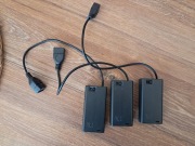 3 nowe koszyki na baterie 2xAA z końcówką USB