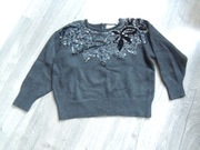 miły w dotyku czarny sweter jedwab angora S M