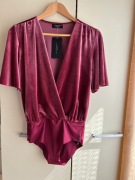 S Zara aksamitne bordowe body nowe z metkami jesień