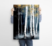 Zimowe brzozy - grafika na plakacie na A3