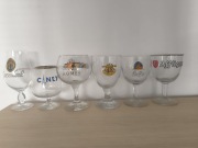 Pokal, kielich, zestaw szklanek piwa belgijskie  