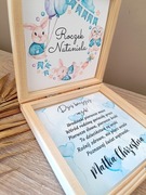 Drewniane skrzynki, podziękowanie, życzenia, pamiątka 