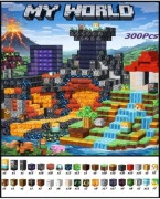 Klocki magnetyczne typ Minecraft 300szt i 5 szt figurek, 