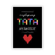 Prezent plakat na dzień Taty z grafiką A4 + ramka 
