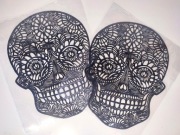 komplet 2szt ażurowe czaszki antypoślizgowe z pcv sugar skull czarne