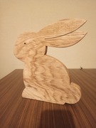Piękny zając z drewna dębowego 28x27 cm