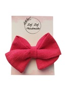 Spinka kokarda świąteczna czerwona lniana