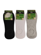 3x Skarpety Damskie Stopki Niskie-Baleriny z Silikonem na Piętach 