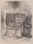 Stary Sącz - 1867r. - kamienna kropielnica, drzeworyt