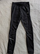 Czarne ocieplane spodnie legginsy sporowe odblaskowe Newline 36 jak nowe