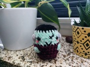 Handmade pluszak włóczka frankenstein halloween