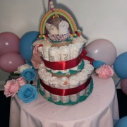 ryginalny Tort z Pieluszek uniwersalny– Prezent na Baby Shower / Chrzest