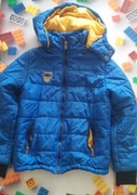 Kurtka zimowa z kapturem dla 8 lat rozm. 128 134 niebieski