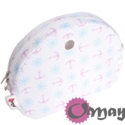 Organizer Obag MOON LIGHT biały – kotwice róż błękit 2 kieszenie | OMAY