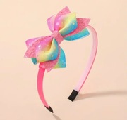 Opaska różowa z kokardą