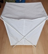 Kosz na pranie IKEA TORKIS 90 l składany, biało-szara torba na stelażu