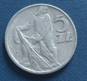 Moneta 5zł 1960 r. Rybak.
