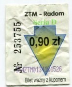 Bilet ZTM Radom - 0,90zł / Bilet ważny z kuponem