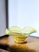 Miska fiedorowicz owocarka patera vintage szkło silesia rustica żółta