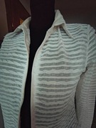 Biała bluzka na suwak koszula ażurowa