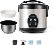 MOOSUM 0,8 l Elektryczny garnek do gotowania ryżu i parowiec 