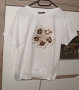 bluzeczka z cekinowym kwiatem r. L/XL