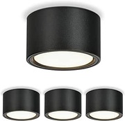 KYOTECH 4x Reflektory LED Natynkowe Czarny Mat – 4000K 6W 550 lm Ø95x55 mm