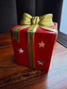 PREZENT CZERWONY ZŁOTY JAK HOME&YOU ŚWIECZNIK LAMPION