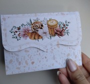 Mała kartka na voucher dla koleżanki z pracy podziękowanie za współpracę