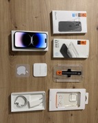 Apple Iphone 14 Pro 128GB, A2890, SILVER, ZESTAW, ETUI, SZKŁO, IDEALNY STAN