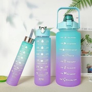 BUTELKA NA WODĘ BIDON ZE SŁOMKĄ 1L BUTELKA Z MIARKĄ MOTYWACYJNA FITNESS 1L