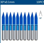 Zestaw 10szt. Frezów CNC VHM PVD 3.175mm do grawerowania 30st