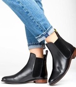 JOULES Westbourne__Czarne skórzane botki/sztyblety__36/wkł.23cm