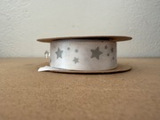 Biała Gwiazdki Świąteczna Florystyczna Dekoracyjna Tasiemka Wstążka Szpula