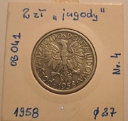 2 złote Jagody z PRL z 1958 roku  piękna moneta  nr.4