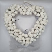 Serce ślubne na samochód białe róże dekoracja z przyssawkami