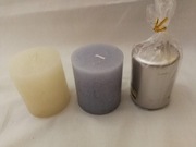 Świece bryłowe bezzapachowe komplet 3 sztuki