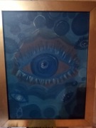 Obraz 35/55  BLUE EYE akryl.w oprawie srebrnej wsp